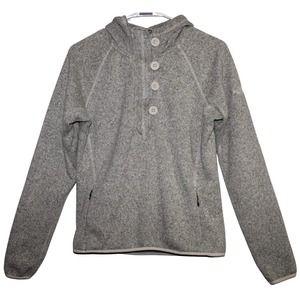 Women's The North Face Gray Casual Athletic Long Sleeve Hooded Sweatshirt Size M